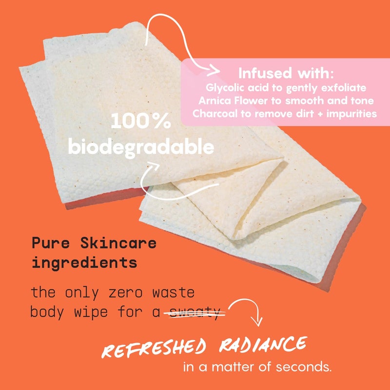 BUSYCO Refresh Body Wipes for Women - Cleansing Large Wash Cloth - Extra Thick & Moist - Armpit Sweat Cloths for Body Odor - No Rinse, No Shower - Fresh Citrus - Arnica Flower, Charcoal & Glycolic Acid - Image 3